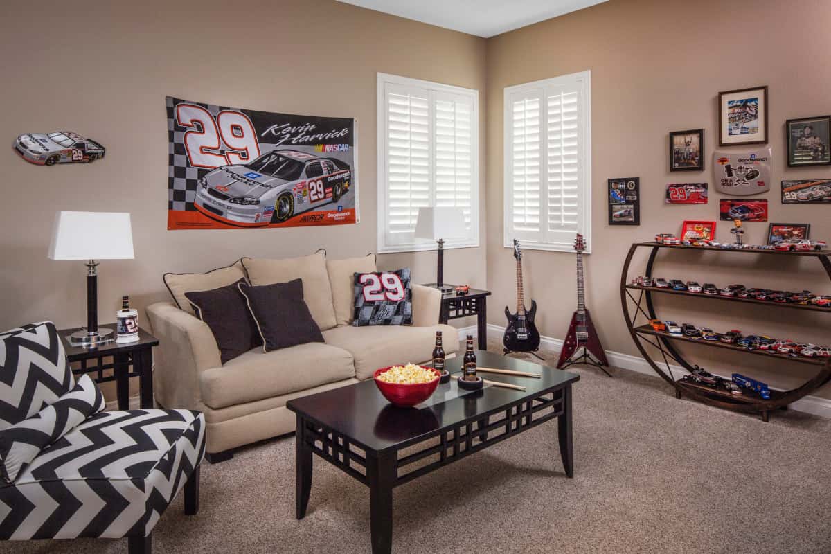 Orlando man cave with shutters